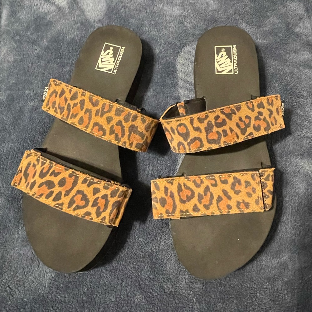 Vans leopard sandals size 10